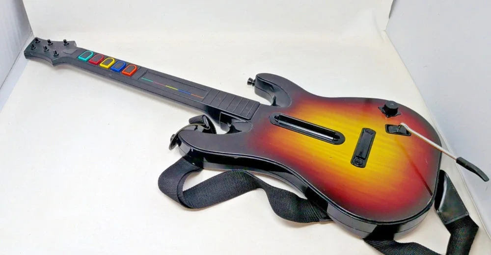 Guitar Hero Red Octane PS2 World Tour Sunburst Guitar Tested Working No Dongle